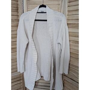 Aerie Cotton Cocoon Oversized Knit Cardigan in Ivory Size XS Missing Belt